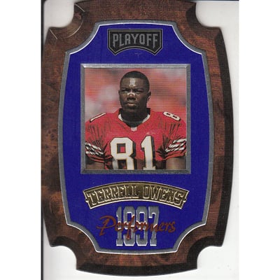 1997 Playoff Contenders Performer Plaques Blue #5 Terrell Owens