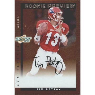 2000 Score Rookie Preview Autographs #SR34 Tim Rattay