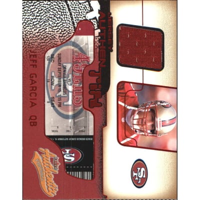 2002 Fleer Authentix Jersey Authentix Ripped #JAJG Jeff Garcia