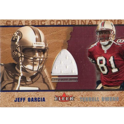 2002 Fleer Tradition Classic Combinations Memorabilia #26 Terrell Owens JSY/Jeff Garcia