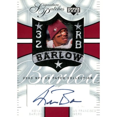 2003 UD Patch Collection Signature Patches #SPKB Kevan Barlow