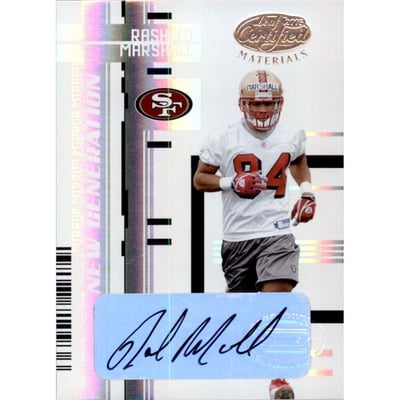 2005 Leaf Certified Materials Mirror White Signatures #184 Rasheed Marshall/100