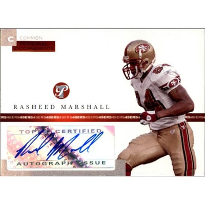 2005 Topps Pristine Personal Endorsements Autographs #RM Rasheed Marshall/1500 C