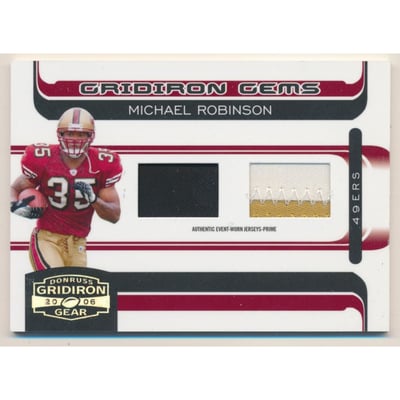 2006 Donruss Gridiron Gear Rookie Jerseys Combos Prime #220 Michael Robinson
