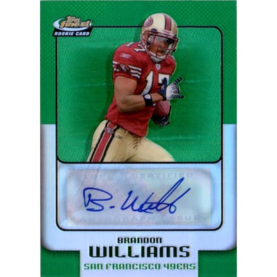 2006 Finest Green Refractors #185 Brandon Williams AU