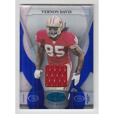2008 Leaf Certified Materials Mirror Blue Materials #124 Vernon Davis