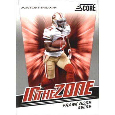 2011 Score In the Zone Artist's Proof #9 Frank Gore