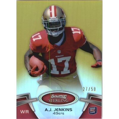 2012 Bowman Sterling Gold Refractors #71 A.J. Jenkins