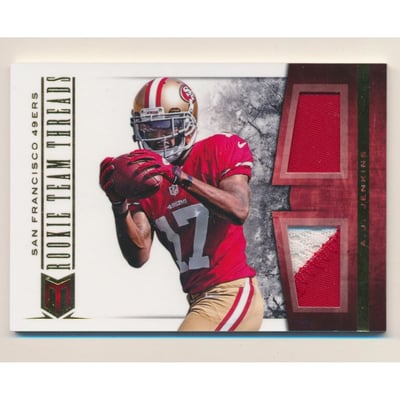 2012 Momentum Rookie Team Threads Dual Materials Prime #9 A.J. Jenkins