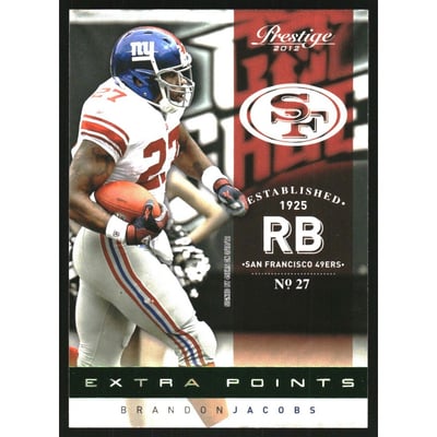 2012 Prestige Extra Points Green #123 Brandon Jacobs