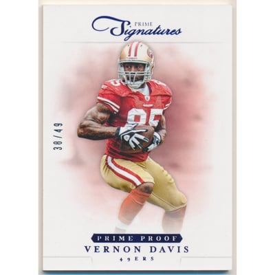 2012 Prime Signatures Prime Proof Blue #67 Vernon Davis