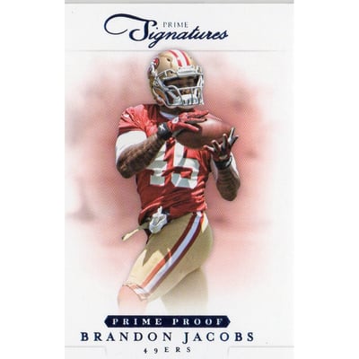 2012 Prime Signatures Prime Proof Blue #74 Brandon Jacobs