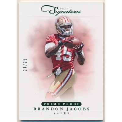 2012 Prime Signatures Prime Proof Green #74 Brandon Jacobs