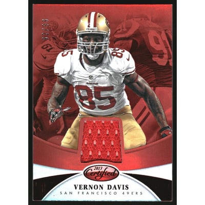 2013 Certified Mirror Red Materials #97 Vernon Davis/99
