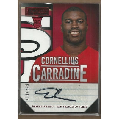 2013 Panini Playbook #124 Cornellius Carradine AU/299 RC