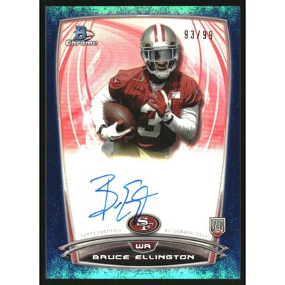 2014 Bowman Chrome Rookie Autographs Bubbles Refractors #RCRABE Bruce Ellington