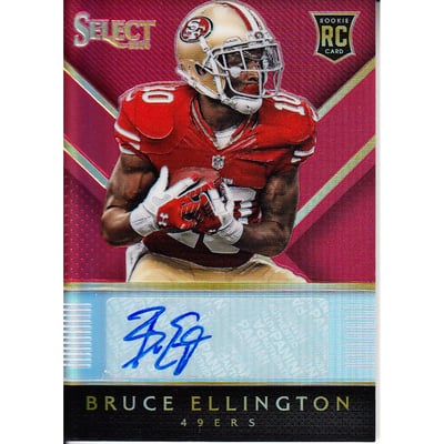 2014 Select Rookie Autographs Prizm Red #RABE Bruce Ellington/50