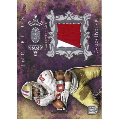 2014 Topps Inception Rookie Relics Patch Purple #RPCH Carlos Hyde