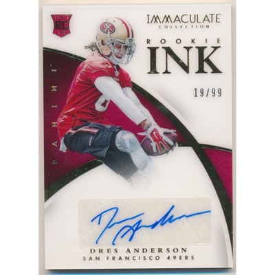 2015 Immaculate Collection Rookie Ink #12 Dres Anderson/99