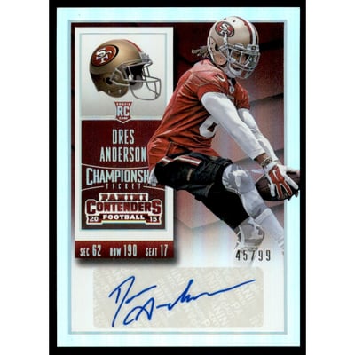 2015 Panini Contenders Championship Ticket #175 Dres Anderson AU/99