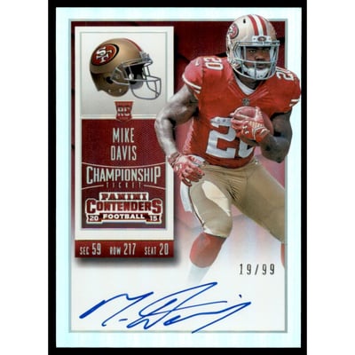 2015 Panini Contenders Championship Ticket #229A Mike Davis AU/99