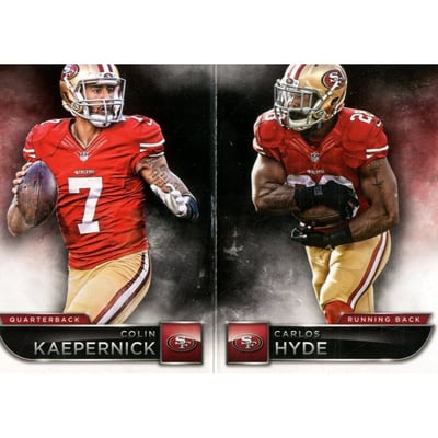 2015 Panini Playbook #14 Carlos Hyde/Colin Kaepernick