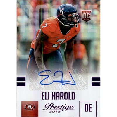2015 Prestige Rookie Autographs Purple #237 Eli Harold/100