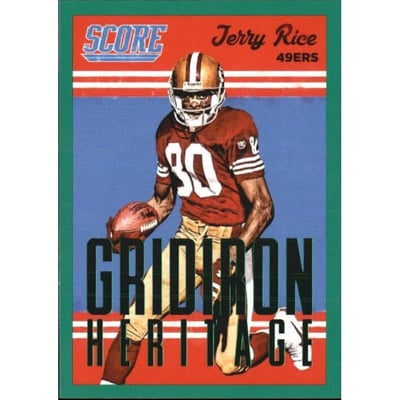 2015 Score Gridiron Heritage Green #25 Jerry Rice