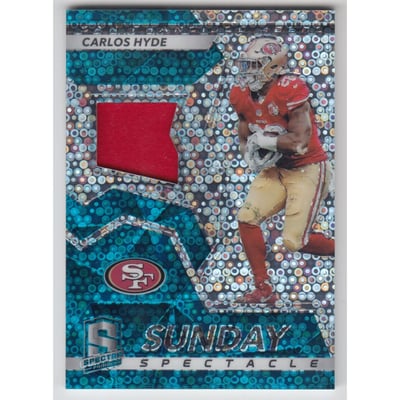 2017 Panini Spectra Sunday Spectacle Jerseys Neon Blue #14 Carlos Hyde/99
