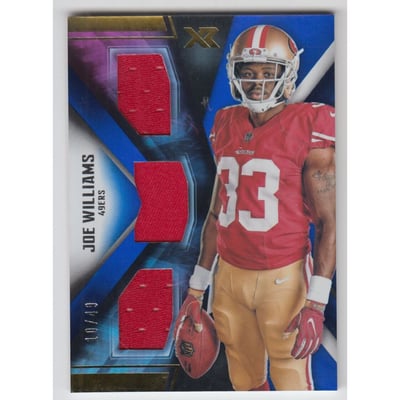 2017 Panini XR Rookie Triple Threats Materials Blue #36 Joe Williams