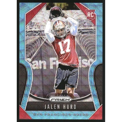 2019 Panini Prizm Prizms Blue Wave #361 Jalen Hurd