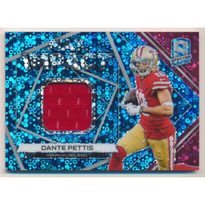 2019 Panini Spectra Max Impact Materials Neon Blue #19 Dante Pettis