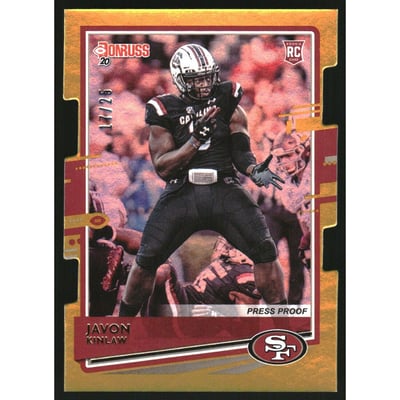 2020 Donruss Press Proof Gold Die-Cut #265 Javon Kinlaw
