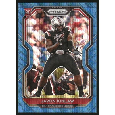 2020 Panini Prizm Prizms Blue Wave #302 Javon Kinlaw