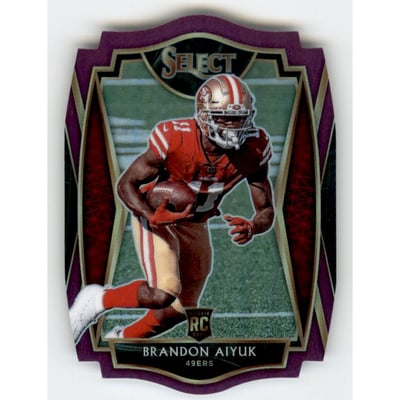 2020 Select Prizm Purple Die Cut #166 Brandon Aiyuk