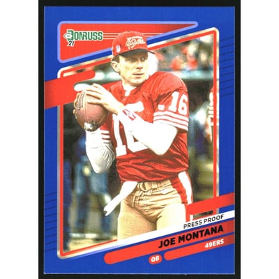 2021 Donruss Press Proof Blue #57B Joe Montana VAR