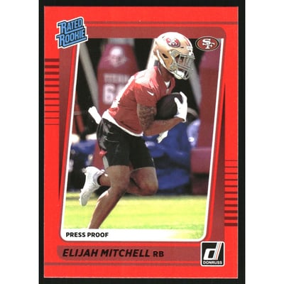 2021 Donruss Press Proof Red #312 Elijah Mitchell RR