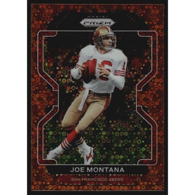 2021 Panini Prizm Prizms Orange Disco #60 Joe Montana