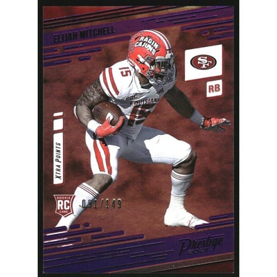 2021 Prestige Xtra Points Premium Purple #289 Elijah Mitchell