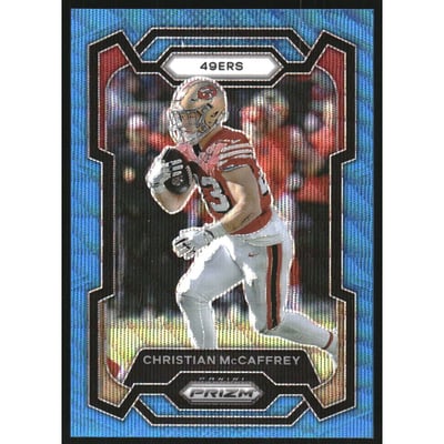 2023 Panini Prizm Prizms Blue Wave #267 Christian McCaffrey