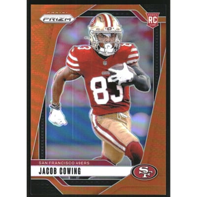 2024 Panini Prizm Prizms Orange #335 Jacob Cowing