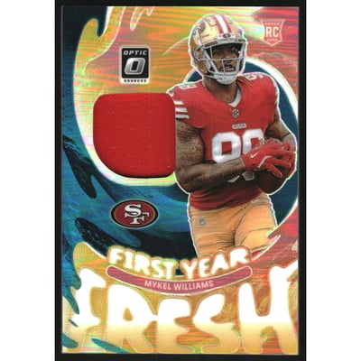 2025 Donruss Optic First Year Fresh Jerseys Neon Blue #30 Mykel Williams