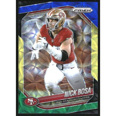 2025 Panini Prizm Prizms Choice Blue Yellow and Green #219 Nick Bosa