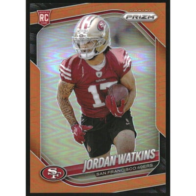 2025 Panini Prizm Prizms Orange #389 Jordan Watkins