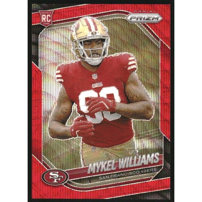 2025 Panini Prizm Prizms Red Wave #304 Mykel Williams