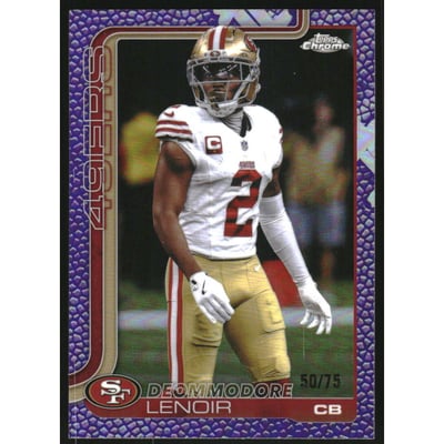 2025 Topps Chrome Football Leather Purple Refractors #269 Deommodore Lenoir