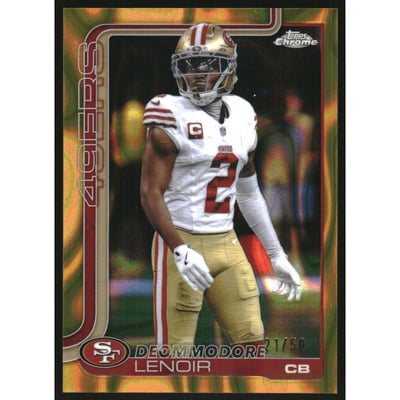 2025 Topps Chrome Gold Lava Refractors #269 Deommodore Lenoir
