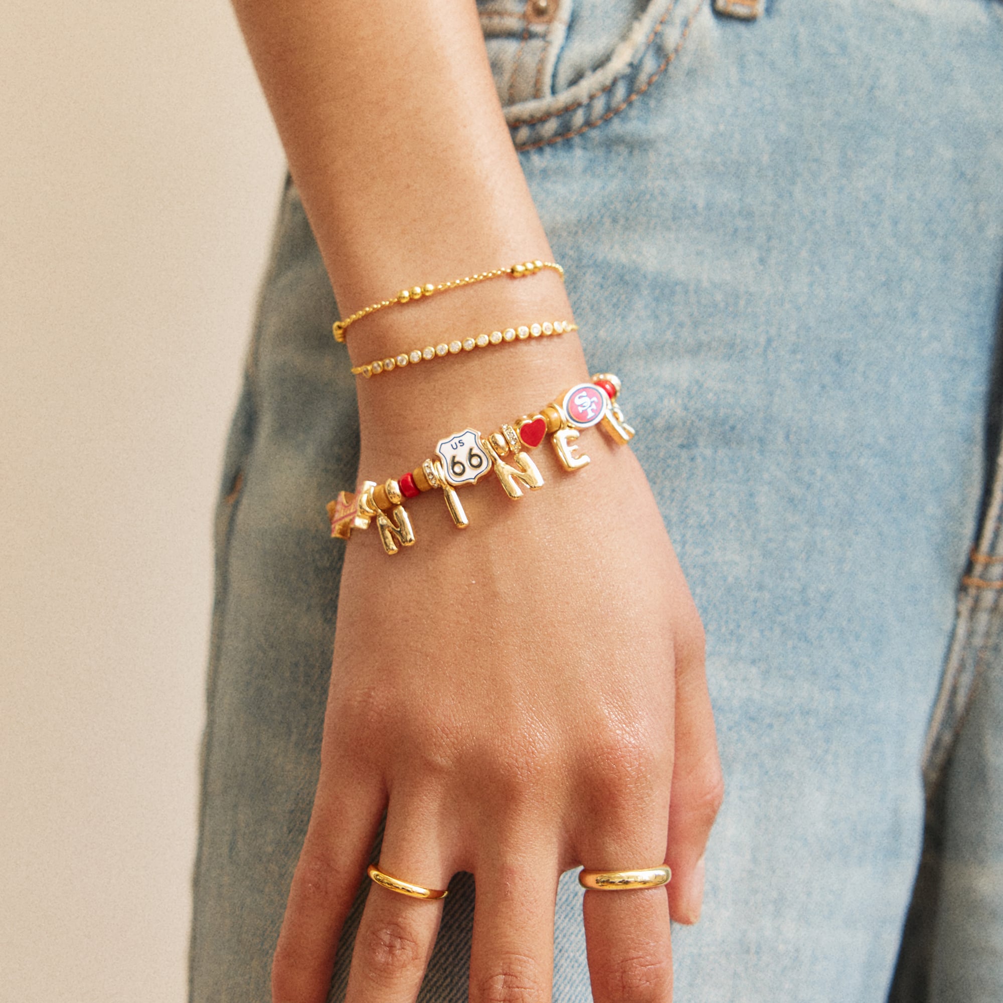BaubleBar San Francisco 49ers Motif Beaded Bracelet