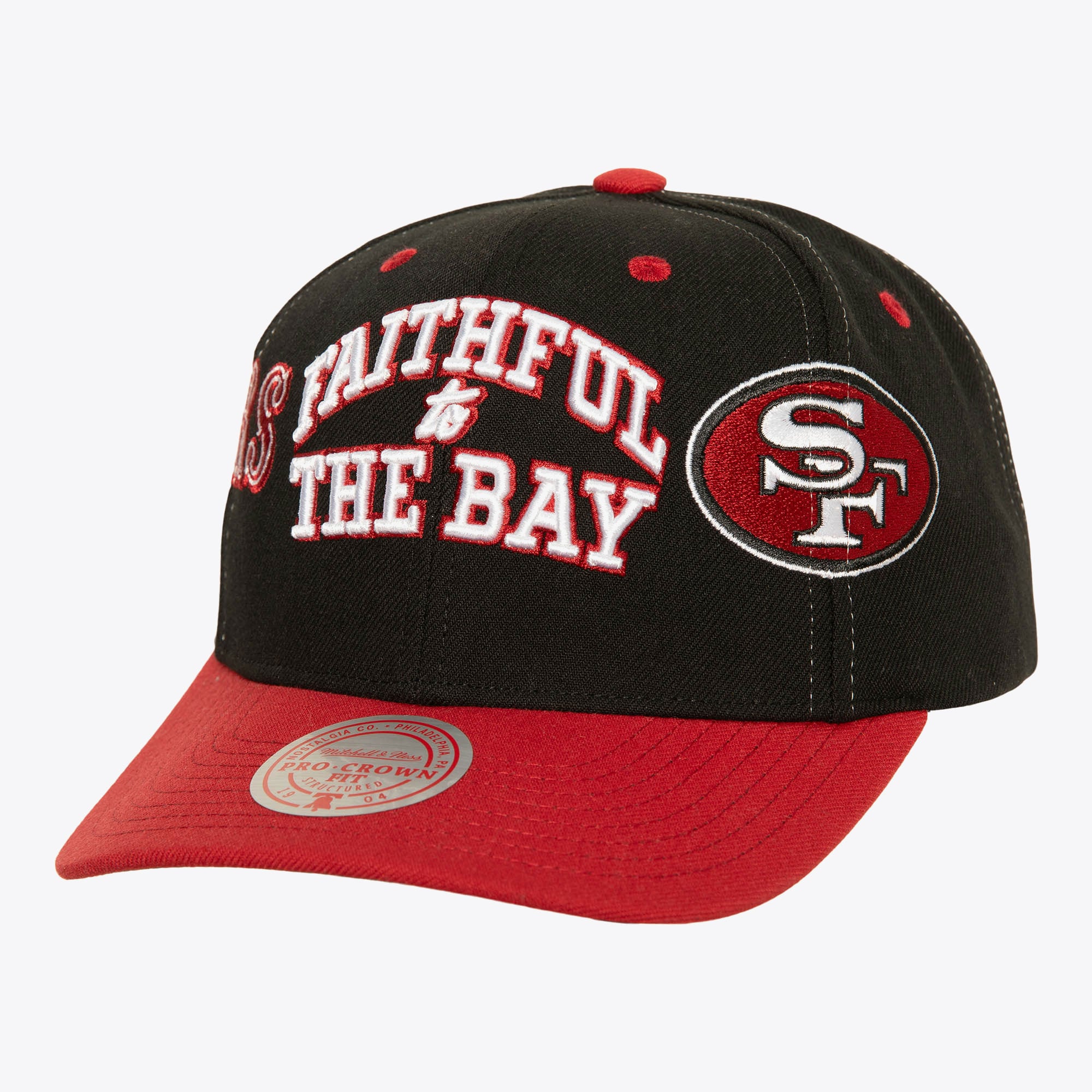 49er Faithful Black Football Cap San Francisco 49ers Black & White Casual Cap FOCO main image 3