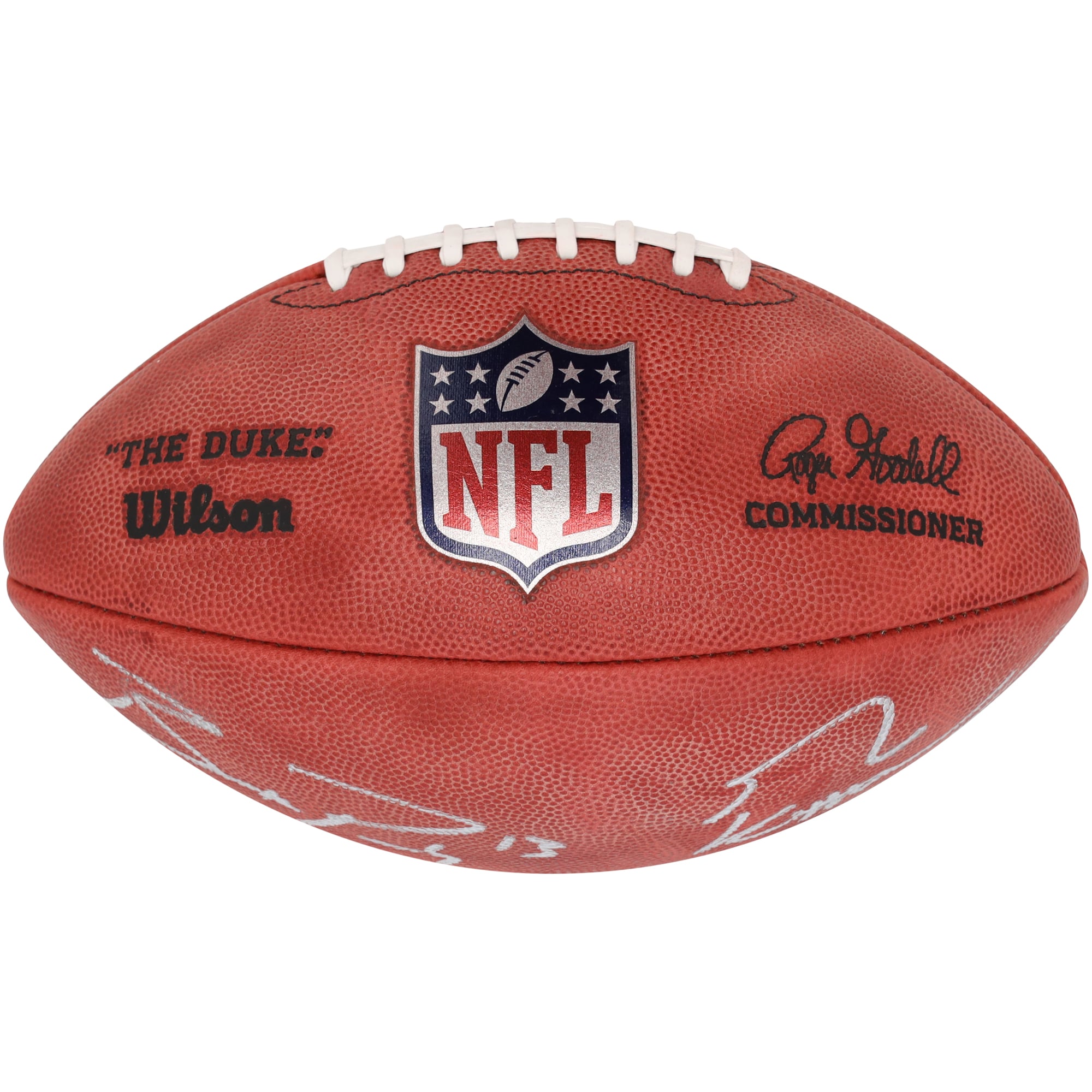 Ballon de football Duke en couleur autographié par Brock Purdy et George Kittle des 49ers de San Francisco